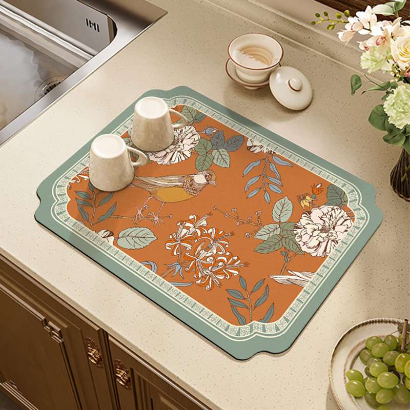 ～吸水性抜群～和風花鳥絵巻・【瞬間お部屋の垢抜け】・ランチョンマット 【ポリエステル製】