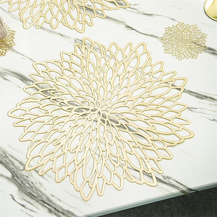 北欧風芙蓉花柄ランチョンマット2枚組断熱食卓マット