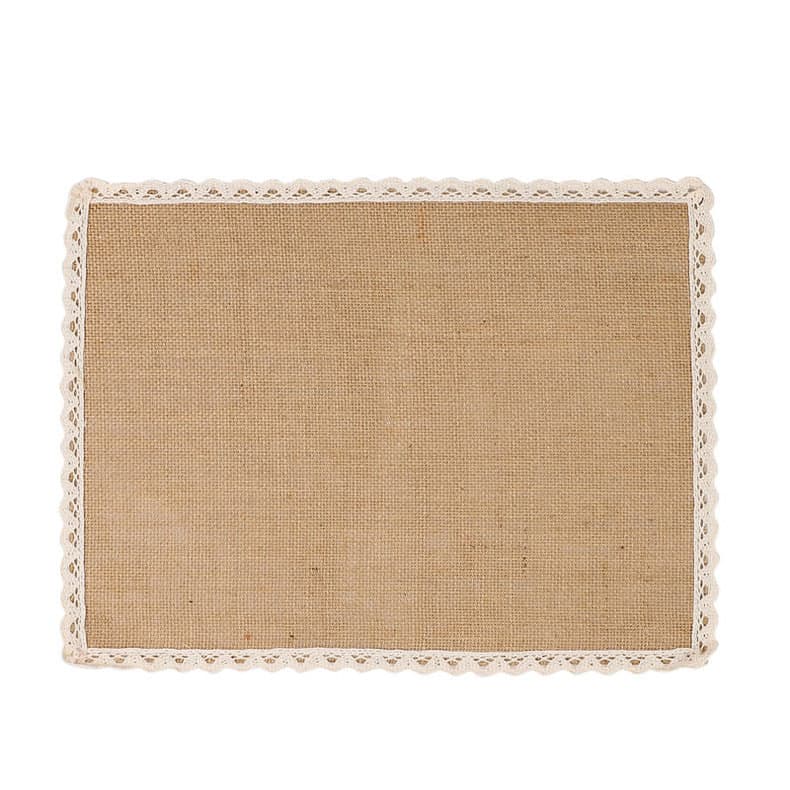 ランチョンマット 麻布レース縁取り北欧風ランチョンマット