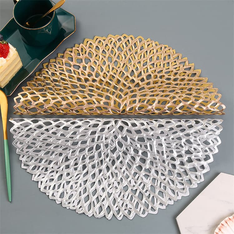 北欧風箔押し丸型ランチョンマット断熱対応2枚組