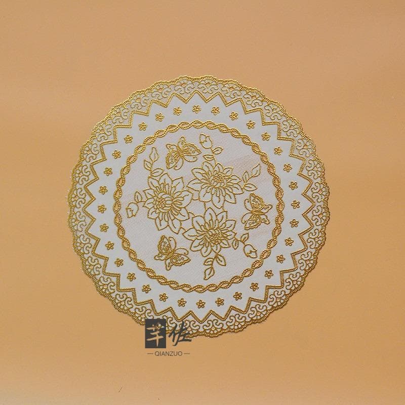 ランチョンマット 優美花模様透明レースマット