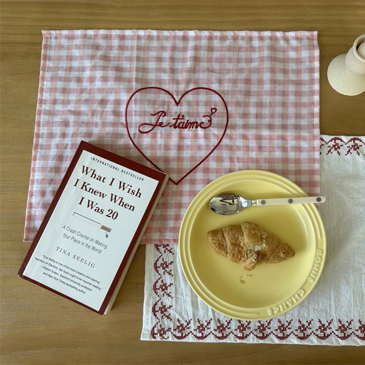 ランチョンマット 愛の言葉 チェック柄ランチョンマット