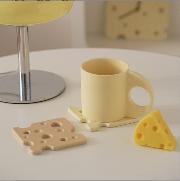 ランチョンマット 子ども用チーズ模様コースター防熱断熱マット